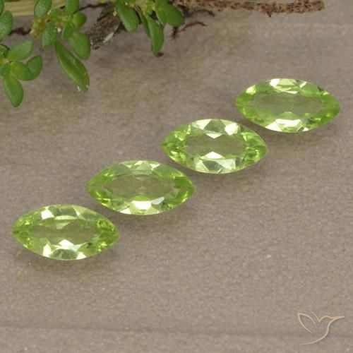 1.42 ctw Green Peridot Stones, Natural Peridot in Marquise Facet Shape for Sale