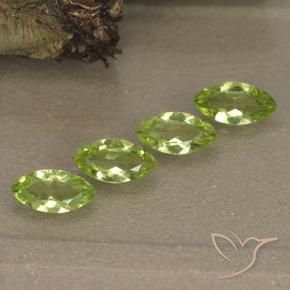 1.55 ctw Green Peridot Stones, Natural Peridot in Marquise Facet Shape for Sale
