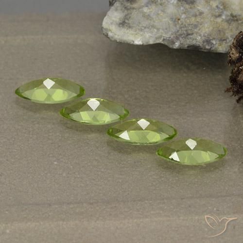 Peridot Gemstones in 7 x 3.5 mm Size for Sale, Peridot Stones in Light Lively Green Color