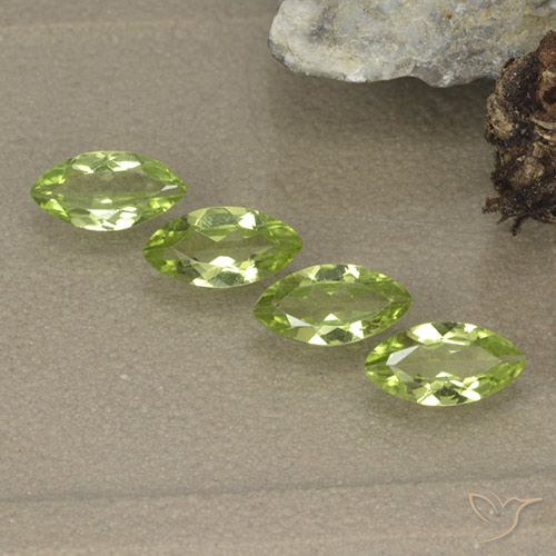 1.43ctw Natural Light Lively Green Peridot, Marquise, VVS-VS