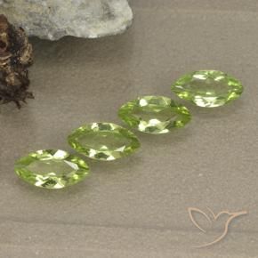1.43 ctw Green Peridot Stones, Natural Peridot in Marquise Facet Shape for Sale