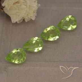 2.61 ctw Green Peridot Stones, Natural Peridot in Pear Facet Shape for Sale