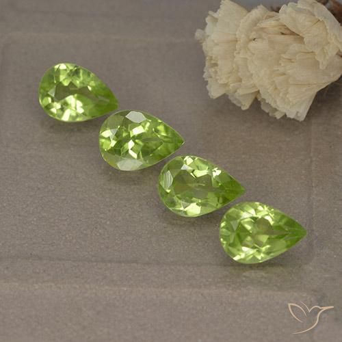 2.64ctw Natural Light Lively Green Peridot, Pear Shape, VVS-VS