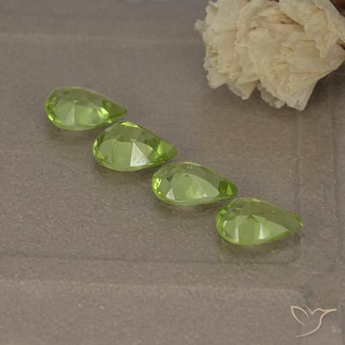 Peridot Gemstones in 7 x 5 mm (calibrated) Size for Sale, Peridot Stones in Light Lively Green Color