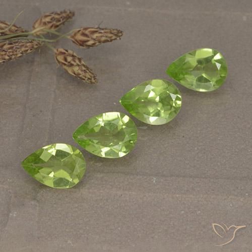 2.45 ctw Green Peridot Stones, Natural Peridot in Pear Facet Shape for Sale