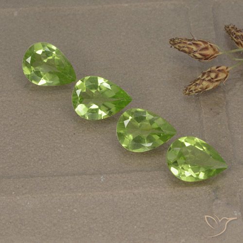 2.34ctw Natural Medium Green Peridot, Pear Shape, VVS-VS