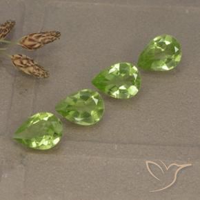 2.34 ctw Green Peridot Stones, Natural Peridot in Pear Facet Shape for Sale