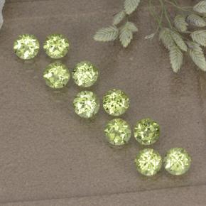 Желто-зеленый Хризолит Камень - 0.1ct Круглая Фасетная Огранка (ID: 498203)