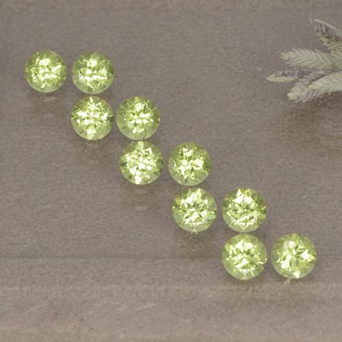 Yellow Green Peridot Gem - 0.1ct Round Facet (ID: 498516)