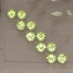Light Lemon Yellow Peridot Gem - 0.1ct Round Facet (ID: 498519)