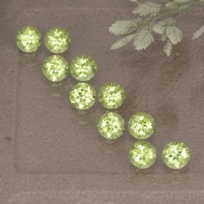 Lime Green Peridot Gem - 0.1ct Round Facet (ID: 498524)