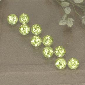 Лаймово-зеленый Хризолит Камень - 0.1ct Круглая Фасетная Огранка (ID: 498528)