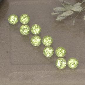 Verde lima Peridoto Gema - 0.1ct Faceta Redonda (ID: 498546)