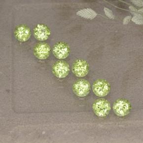 Verde lima Peridoto Gema - 0.1ct Faceta Redonda (ID: 498548)