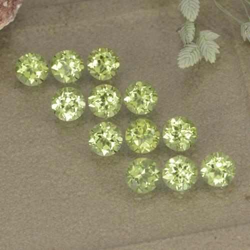 Лаймово-зеленый Хризолит Камень - 0.1ct Круглая Фасетная Огранка (ID: 498556)