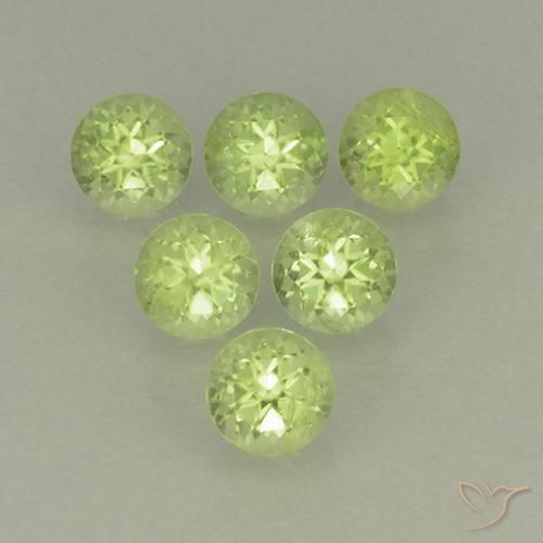 1.85ctw Natural Yellowish Green Peridot, Round, VS