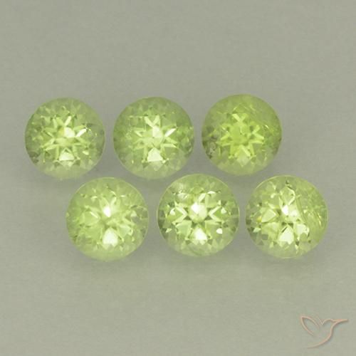 1.85 ctw Green Peridot Stones, Natural Peridot in Round Facet Shape for Sale