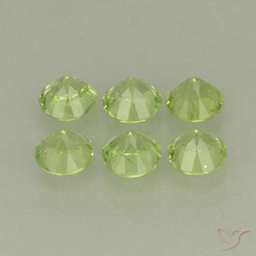 Peridot Gemstones in 4 mm (calibrated) Size for Sale, Peridot Stones in Yellowish Green Color