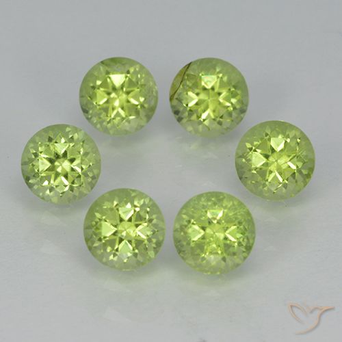 Light Lively Green Хризолит Камень - 0.3ct Круглая Фасетная Огранка (ID: 500063)