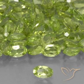 59.08 ctw Green Peridot Stones, Natural Peridot in Oval Facet Shape for Sale