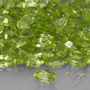 18.15 ctw Green Peridot Stones, Natural Peridot in Oval Facet Shape for Sale