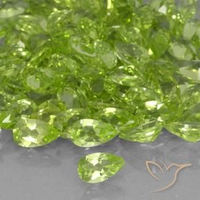 4.08 ctw Green Peridot Stones, Natural Peridot in Pear Facet Shape for Sale
