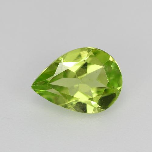 Ярко-зеленый Хризолит Камень - 0.8ct Фасетная Груша (ID: 521684)