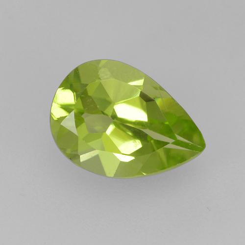 Medium Green Peridot Gem - 0.7ct Pear Facet (ID: 521685)