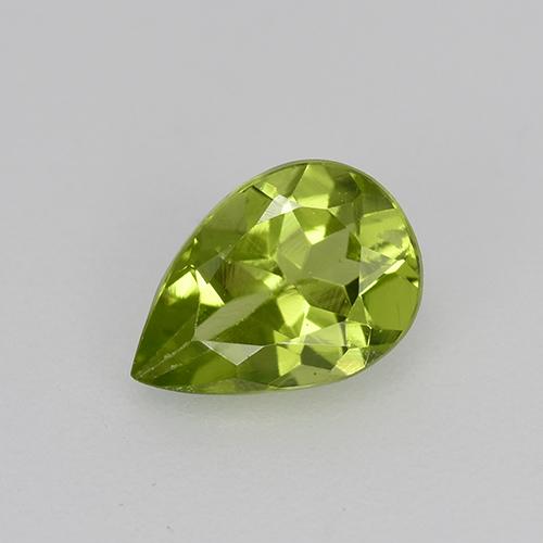 Light Green Peridot Gem - 0.7ct Pear Facet (ID: 521688)