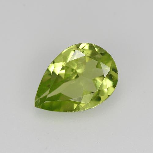 Lively Green Peridot Gem - 0.7ct Pear Facet (ID: 522497)