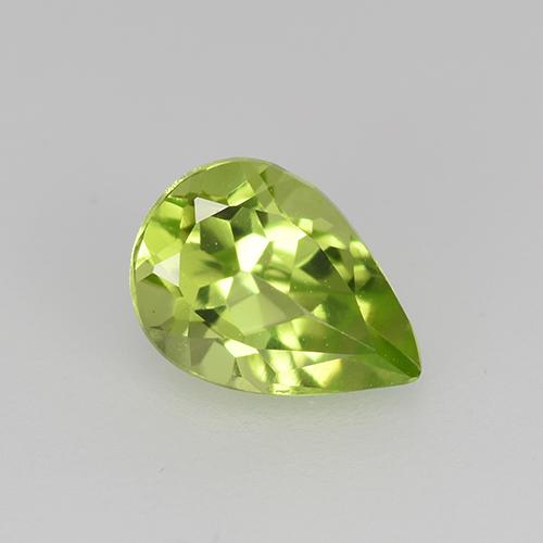 Medium Green Peridot Edelstein - 0.7ct Birnen Schliff (ID: 522502)