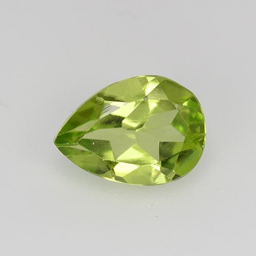 Lively Green Peridot Gem - 0.7ct Pear Facet (ID: 522504)