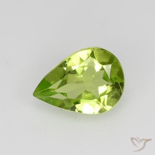 Light Lively Green Peridot Gem - 0.7ct Pear Facet (ID: 522505)