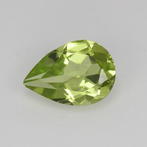 Verde vivo claro Peridoto Gema - 0.6ct Corte en forma de pera (ID: 523480)