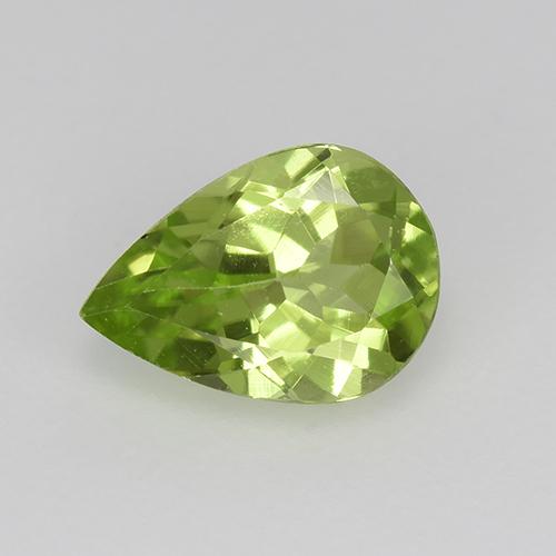 Lively Green Peridot Gem - 0.8ct Pear Facet (ID: 523481)