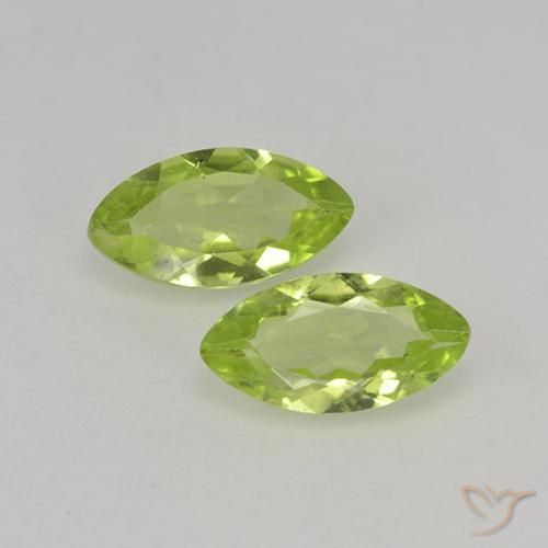 0.74 ct Marquise Cut Peridot, 6.9 x 3.5 mm From China, Photo A