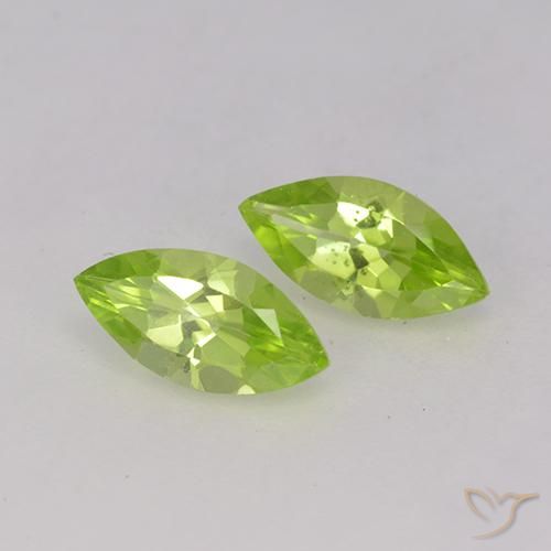 1.13 ctw Green Peridot Stones, Natural Peridot in Marquise Facet Shape for Sale