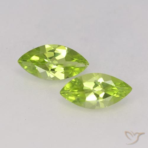 Lively Green Peridot Gem - 0.6ct Marquise Facet (ID: 525528)