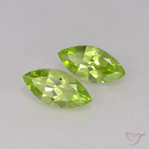 1.06 ctw Green Peridot Stones, Natural Peridot in Marquise Facet Shape for Sale