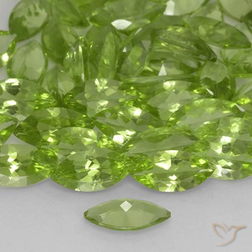 Peridot Gemstones in 8.1 x 4.1 mm Size for Sale, Peridot Stones in Light Lively Green Color