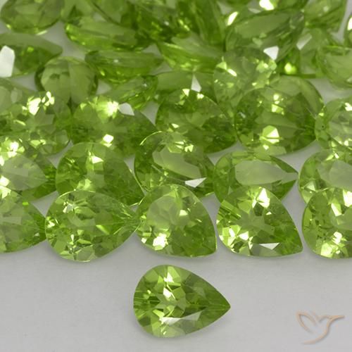 1.08ct Natural Yellowish Green Peridot, Pear Shape, VS