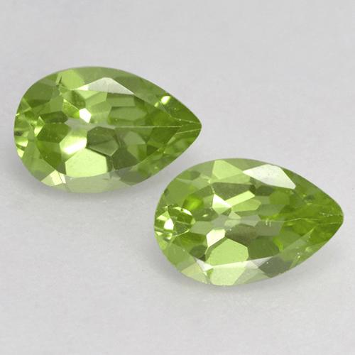 Verde vivo claro Peridoto Gema - 0.4ct Corte en forma de pera (ID: 526645)