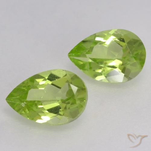 0.96 ctw Green Peridot Stones, Natural Peridot in Pear Facet Shape for Sale