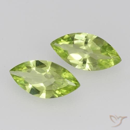 0.94 ctw Green Peridot Stones, Natural Peridot in Marquise Facet Shape for Sale