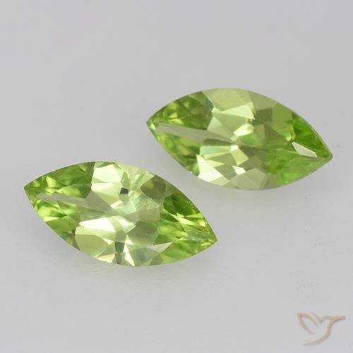 1.08 ctw Green Peridot Stones, Natural Peridot in Marquise Facet Shape for Sale