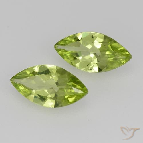 0.97 ctw Green Peridot Stones, Natural Peridot in Marquise Facet Shape for Sale
