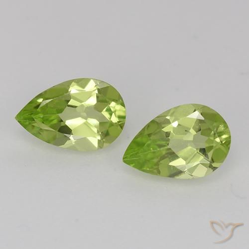 0.83 ct Pear Cut Peridot, 6.1 x 4.1 mm From China, Photo A