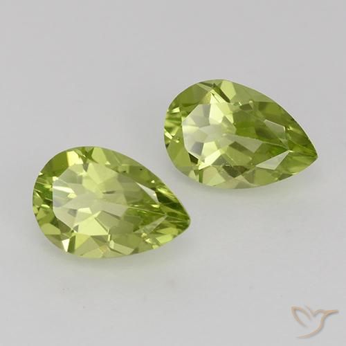 0.92 ctw Green Peridot Stones, Natural Peridot in Pear Facet Shape for Sale