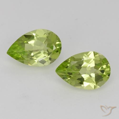 0.84ctw Natural Light Green Peridot, Pear Shape, VVS-VS