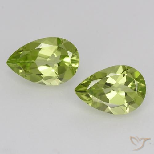 0.94 ct Pear Cut Peridot, 6.1 x 4.1 mm From China, Photo A